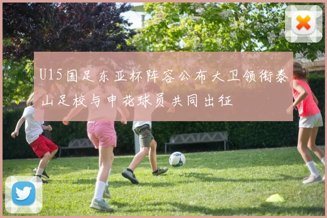 U15国足东亚杯阵容公布大卫领衔泰山足校与申花球员共同出征