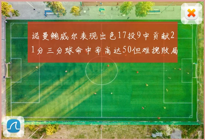 诺曼鲍威尔表现出色17投9中贡献21分三分球命中率高达50但难挽败局